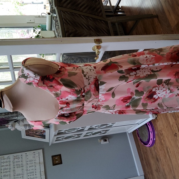Connected Apparel Floral Print Dress - Picture 2 of 9